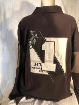 Preview: HV Polo Herren Langarm Poloshirt Caset Braun